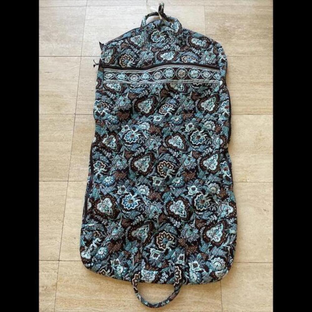 VERA BRADLEY Hanging Garment Bag JAVA BLUE‎ Brown Zipper Travel